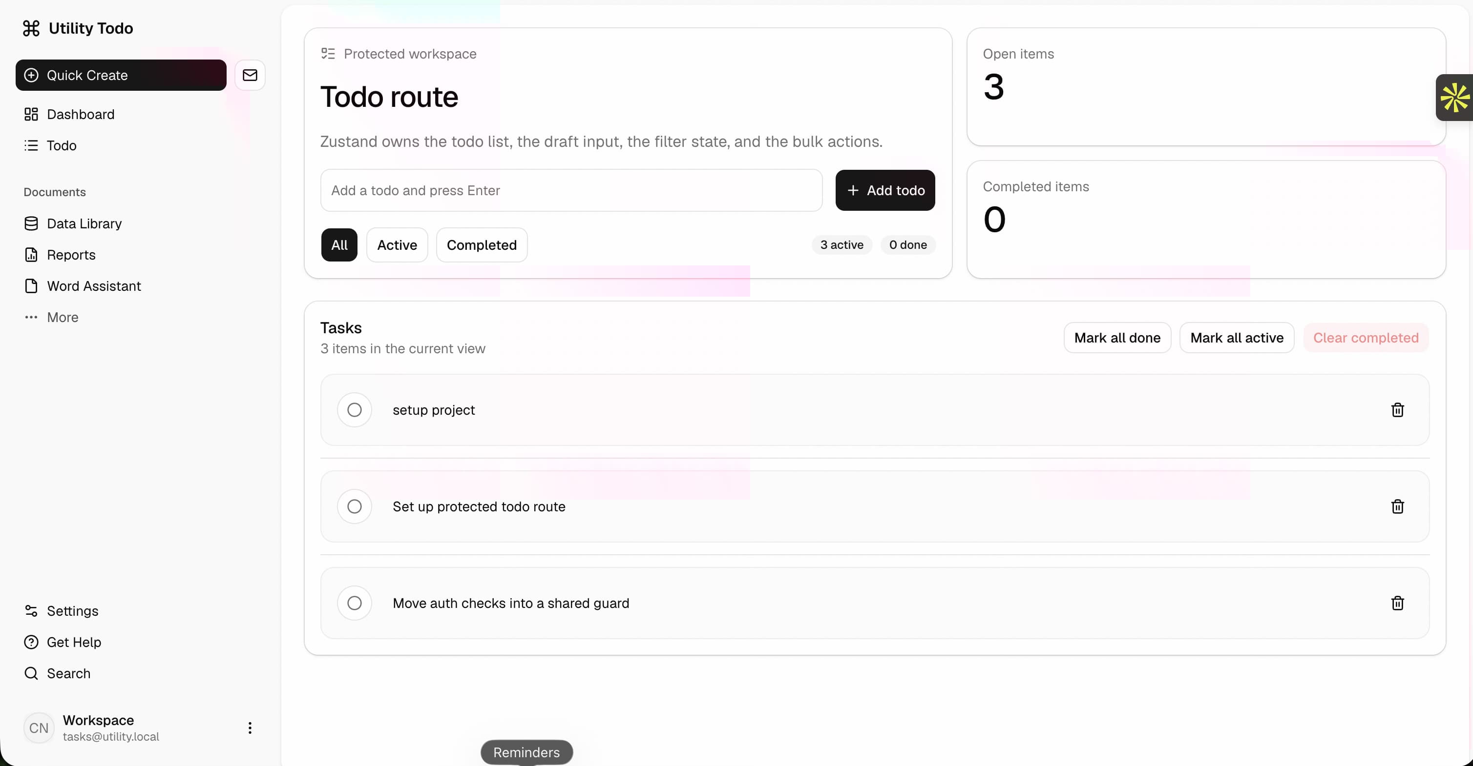 Utility Todo